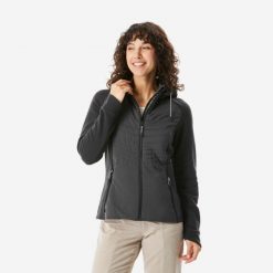 Bluza turystyczna damska Quechua NH500 Hybrid. Czarne bluzy QUECHUA, m, bez wzorów, z tkaniny, bez kaptura. Za 169.99 zł.