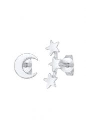 Elli Damskie kolczyki sztyfty półksiężyc gwiazda mix w srebrze próby 925 Sterling Silver Kolczyki 1 ct. Szare kolczyki Elli, srebrne, na sztyftcie. Za 163.99 zł.
