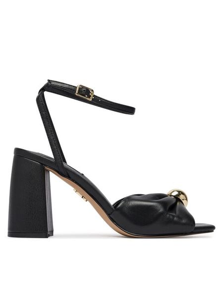 Steve Madden Sandały Meladi 11005242 Czarny. Czarne sandały Steve Madden, bez wzorów, ze skóry, bez obcasa, na słupku, bez zapięcia. Za 373.99 zł.