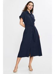 Nife Sukienka w kolorze granatowym rozmiar: 36/38. Niebieskie sukienki Nife, na co dzień, bez wzorów, z bawełny, bez kołnierzyka, bez ramiączek, maxi, proste. Za 156.61 zł.