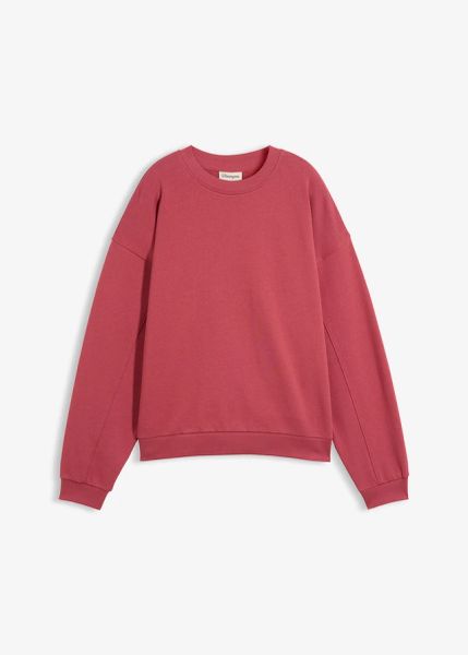 Bluza oversize z czystej bawełny organicznej. Czerwone bluzy bonprix, bez wzorów, z bawełny, bez kaptura. Za 99.99 zł.