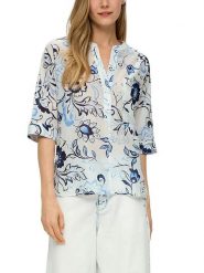 S.OLIVER RED LABEL Bluzka w kolorze biało-błękitnym rozmiar: 38. Białe bluzki s.Oliver RED LABEL, s, bez wzorów, z bawełny, bez kołnierzyka, bez ramiączek. Za 91.99 zł.