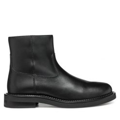 Botki Geox. Czarne botki Geox, bez wzorów, bez obcasa, na płaskiej podeszwie, bez zapięcia. Za 569.99 zł.