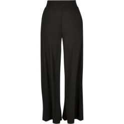Spodnie Damskie Z Szerokimi Nogawkami Z Dżerseju W Prążki. Czarne spodnie dresowe Urban Classics, xl, bez wzorów, z dżerseju. Za 115.99 zł.