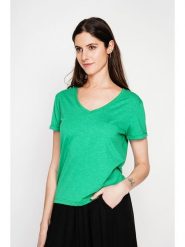 ASSUILI Koszulka w kolorze zielonym rozmiar: 34. Zielone bluzki Assuili, bez wzorów, bez kołnierzyka, bez ramiączek. Za 56.99 zł.