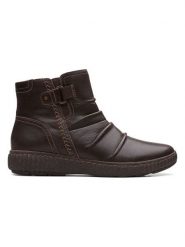 Clarks Skórzane botki "Caroline Orchid" w kolorze brązowym rozmiar: 38. Brązowe botki Clarks, bez wzorów, bez obcasa, bez zapięcia. Za 198.10 zł.