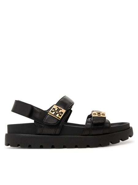 Tory Burch Sandały Mellow Sport 179591 Czarny. Czarne sandały Tory Burch, bez wzorów, ze skóry, sportowe, bez obcasa, na płaskiej podeszwie, bez zapięcia. Za 1,197.99 zł.