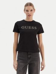 Guess T-Shirt V6RI20 J1314 Czarny Regular Fit. Czarne t-shirty Guess, m, z aplikacjami, z bawełny, bez kołnierzyka, bez ramiączek. Za 159.99 zł.