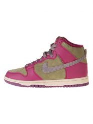 Nike Skórzane sneakersy "Dunk High" w kolorze różowo-oliwkowym rozmiar: 37,5. Brązowe trampki Nike, bez wzorów, ze skóry, za kostkę, bez zapięcia. Za 232.78 zł.