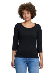 CARTOON Koszulka w kolorze czarnym rozmiar: 40. Czarne bluzki Cartoon, bez wzorów, bez kołnierzyka, bez ramiączek. Za 47.82 zł.