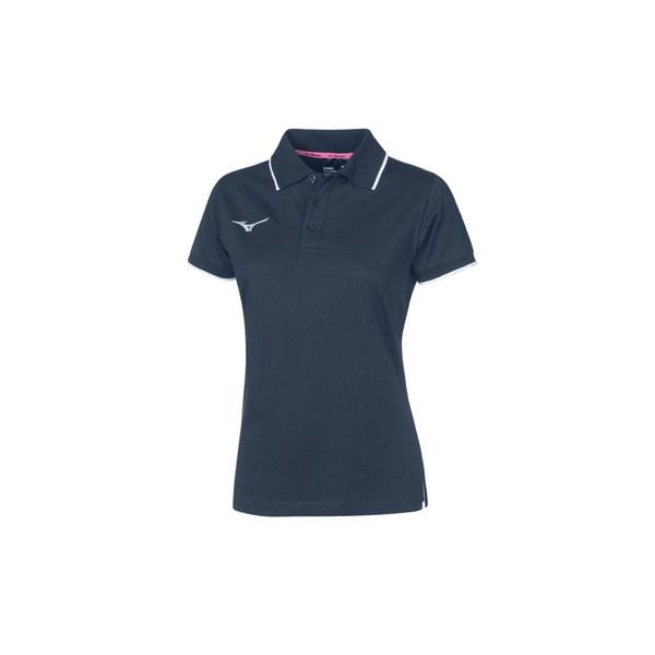 Damska koszulka polo Mizuno. Niebieskie koszulki polo Mizuno, bez wzorów, bez kołnierzyka, bez ramiączek. Za 170.50 zł.