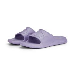 Klapki basenowe damskie Puma Popcat 20 Injex na plażę fioletowe (389081-05). Fioletowe klapki Puma, bez wzorów, z materiału, bez obcasa. Za 99.00 zł.