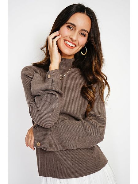 C& Jo Sweter w kolorze szarobrązowym rozmiar: 36. Brązowe swetry C& Jo, bez wzorów, z kaszmiru, bez ramiączek. Za 130.99 zł.