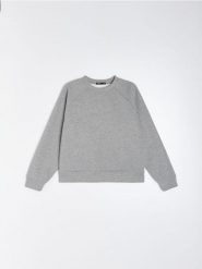 Dresowa bluza crewneck z brokatem - szary. Szare bluzy Sinsay, l, bez wzorów, z dresówki, bez kaptura. Za 49.99 zł.