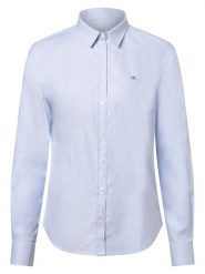 Gant Koszula Kobiety Bawełna niebieski, 36. Niebieskie koszule GANT, bez wzorów, z bawełny, biznesowe, bez kołnierzyka, bez ramiączek. Za 599.95 zł.