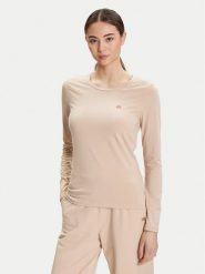 EA7 Emporio Armani Bluzka 7W000456 AF10373 U1046 Beżowy Slim Fit. Brązowe bluzki EA7 Emporio Armani, s, bez wzorów, z bawełny, bez kołnierzyka, bez ramiączek. Za 229.99 zł.