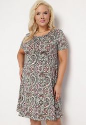 Zielona Sukienka Mini z Wiskozy o Rozkloszowanym Fasonie Boho Aiselle. Zielone sukienki Born2be, na lato, l, bez wzorów, z wiskozy, boho, bez kołnierzyka, bez ramiączek, mini, rozkloszowane. Za 49.99 zł.