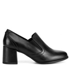 Półbuty Lasocki. Czarne czółenka Lasocki, bez wzorów, bez obcasa, na obcasie, bez zapięcia. Za 154.99 zł.