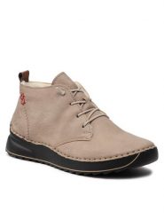 Rieker Botki 51510-60 Beżowy. Brązowe botki Rieker, bez wzorów, z materiału, bez obcasa, na płaskiej podeszwie, bez zapięcia. Za 329.99 zł.