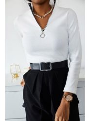 Jumeon Koszulka w kolorze białym rozmiar: 40. Białe bluzki Jumeon, bez wzorów, bez kołnierzyka, bez ramiączek. Za 28.31 zł.