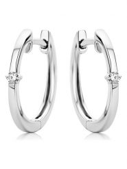 Diamant Exquis Złote kolczyki-kreole z diamentami rozmiar: onesize. Szare kolczyki Diamant Exquis, z diamentem, złote. Za 1,087.99 zł.