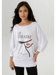 Aniston Koszulka w kolorze białym rozmiar: 48. Białe bluzki Aniston, bez wzorów, bez kołnierzyka, bez ramiączek. Za 56.53 zł.