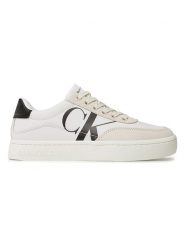 CALVIN KLEIN JEANS Skórzane sneakersy w kolorze kremowo-czarnym rozmiar: 41. Brązowe trampki Calvin Klein Jeans, bez wzorów, z jeansu, bez zapięcia. Za 249.95 zł.