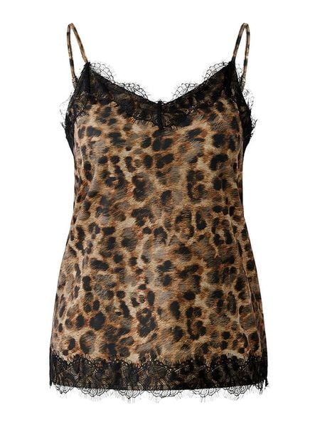 Oui Top w kolorze karmelowo-brązowym rozmiar: 46. Brązowe topy Oui, bez wzorów, z koronki, bez kołnierzyka, bez ramiączek. Za 217.99 zł.