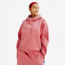 Bluza z kapturem damska Elementals. Czerwone bluzy DECATHLON, xl, bez wzorów, z bawełny, z kapturem. Za 169.99 zł.