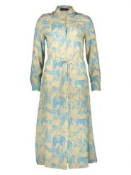 Miss goodlife Sukienka "Animal" w kolorze błękitno-jasnożółtym rozmiar: XL. Niebieskie sukienki miss goodlife, na co dzień, xl, bez wzorów, z wiskozy, bez kołnierzyka, bez ramiączek, maxi, proste. Za 195.99 zł.