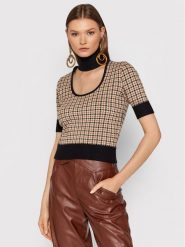 Pinko Golf Radiante 2 Al21-22 BLK01 1G16S7 Y7HE Beżowy Regular Fit. Brązowe golfy Pinko, s, bez wzorów, z syntetyku, bez ramiączek. Za 679.99 zł.