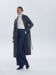Jeansy wide leg z wiązaniem - indigo jeans. Niebieskie jeansy Reserved, bez wzorów. Za 149.99 zł.