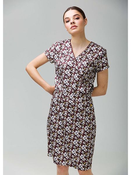 4funkyflavours Sukienka "Fanatic" w kolorze brązowym rozmiar: M. Białe sukienki 4funkyflavours, m, bez wzorów, bez kołnierzyka, bez ramiączek, mini, kopertowe. Za 143.90 zł.