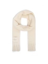 Calvin Klein Szalik LV04F8105G Kremowy. Białe szaliki Calvin Klein, bez wzorów, z poliesteru. Za 329.99 zł.