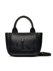 Calvin Klein Torebka Bold Ck Small Tote With Strap LV04F3219G Czarny. Czarne torebki klasyczne Calvin Klein, bez wzorów, ze skóry, bez dodatków. Za 519.99 zł.