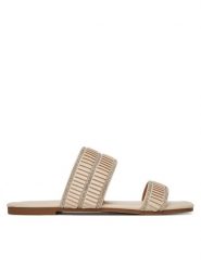 JENNY Klapki LC053408 Beżowy. Brązowe klapki Jenny, bez wzorów, z materiału, bez obcasa. Za 89.99 zł.