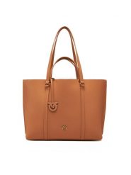 PINKO Torebka Carrie Shopper Big AI 24-25 PLTT 102832 A1LF Beżowy. Brązowe shopper Pinko, bez wzorów, ze skóry, bez dodatków. Za 1,319.00 zł.