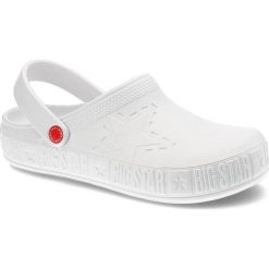 Białe Klapki Big Star Wodoodporne Buty Damskie. Białe klapki Big Star, bez wzorów, bez obcasa. Za 79.99 zł.