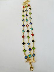 L'Atelier de Gaia Pozłacana bransoletka z kamieniami ozdobnymi rozmiar: onesize. Zielone bransoletki L'Atelier de Gaia, pozłacane. Za 100.75 zł.