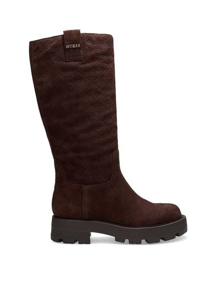 Guess Kozaki FLFL2Y SUE11 Brązowy. Brązowe kozaki Guess, ze skóry, bez obcasa, na płaskiej podeszwie, bez zapięcia. Za 824.99 zł.