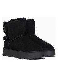 NICEBAY Skórzane botki zimowe "Sheeba" w kolorze czarnym rozmiar: 38. Czarne botki NICEBAY, na zimę, bez wzorów, z materiału, bez obcasa, bez zapięcia. Za 217.99 zł.