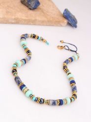 Charlize Pozłacany naszyjnik z turkusami i lapis lazuli - dł 45 cm rozmiar: onesize. Niebieskie naszyjniki Charlize, z lazurytem, pozłacane. Za 122.38 zł.