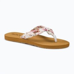 Japonki damskie ROXY Paia V. Brązowe klapki Roxy, bez wzorów, z bawełny, bez obcasa. Za 59.99 zł.