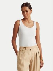 LAUREN RALPH LAUREN Top 200704777004 Biały Slim Fit. Białe topy Lauren Ralph Lauren, xl, bez wzorów, z bawełny, bez kołnierzyka, bez ramiączek. Za 219.99 zł.