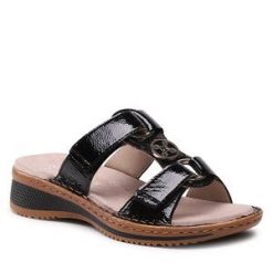 Klapki Ara. Czarne klapki Ara, bez wzorów, bez obcasa. Za 339.99 zł.