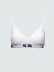 Biustonosz damski bawełniany biały Prisana 101. Białe bielizna sportowa Big Star, l, bez wzorów, z bawełny. W wyprzedaży za 29.99 zł.