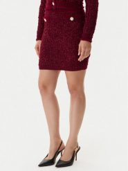Guess Spódnica ołówkowa W5BD1X Z4090 Czerwony Slim Fit. Czerwone spódnice Guess, l, z aplikacjami, z syntetyku, ołówkowe. Za 439.99 zł.