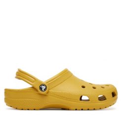 Klapki Crocs. Żółte klapki Crocs, bez wzorów, bez obcasa. Za 139.99 zł.