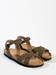 BACKSUN Sandały w kolorze khaki rozmiar: 40. Brązowe sandały Backsun, bez wzorów, klasyczne, z otwartym noskiem, bez obcasa, bez zapięcia. Za 140.86 zł.