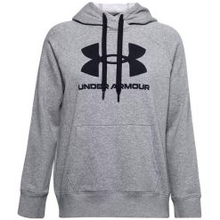 Bluza damska Under Armour Rival Fleece Logo Hoodie. Szare bluzy Under Armour, l, bez wzorów, bez kaptura. Za 186.97 zł.
